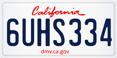 CA license plate 6UHS334