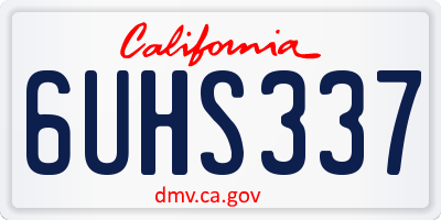 CA license plate 6UHS337