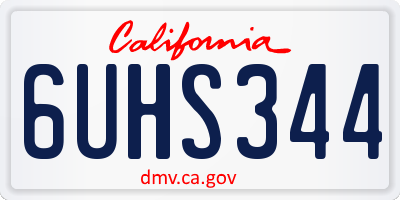 CA license plate 6UHS344