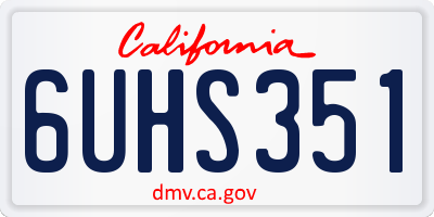 CA license plate 6UHS351