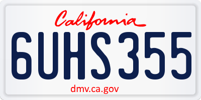 CA license plate 6UHS355