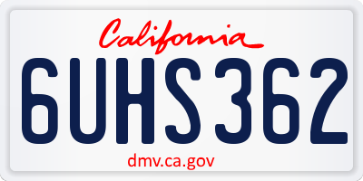 CA license plate 6UHS362
