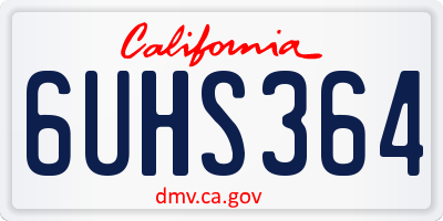 CA license plate 6UHS364