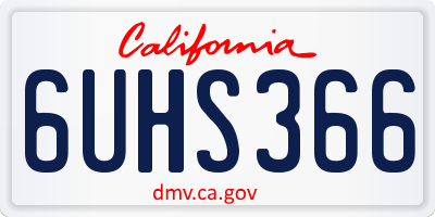 CA license plate 6UHS366