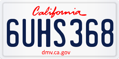 CA license plate 6UHS368