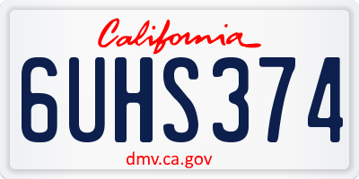 CA license plate 6UHS374