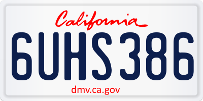 CA license plate 6UHS386