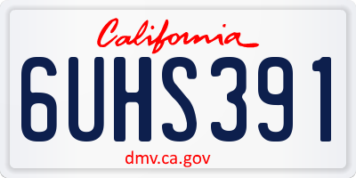 CA license plate 6UHS391
