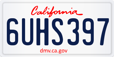 CA license plate 6UHS397