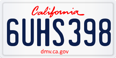 CA license plate 6UHS398