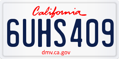 CA license plate 6UHS409