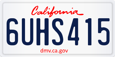 CA license plate 6UHS415