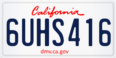 CA license plate 6UHS416