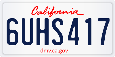 CA license plate 6UHS417