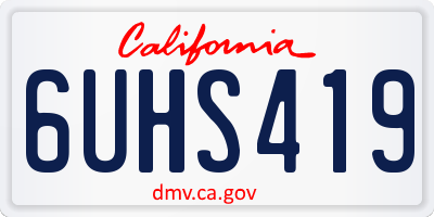 CA license plate 6UHS419