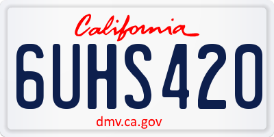 CA license plate 6UHS420
