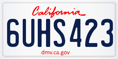 CA license plate 6UHS423
