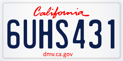 CA license plate 6UHS431