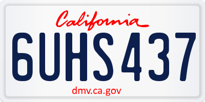 CA license plate 6UHS437