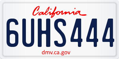 CA license plate 6UHS444
