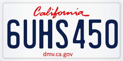 CA license plate 6UHS450