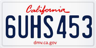 CA license plate 6UHS453