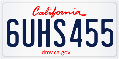 CA license plate 6UHS455