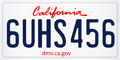 CA license plate 6UHS456