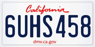 CA license plate 6UHS458