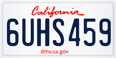 CA license plate 6UHS459