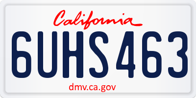 CA license plate 6UHS463