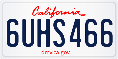 CA license plate 6UHS466