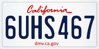 CA license plate 6UHS467
