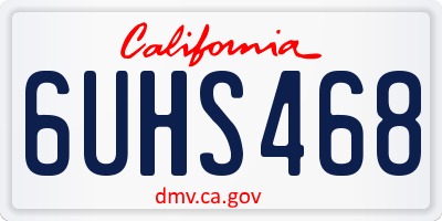 CA license plate 6UHS468