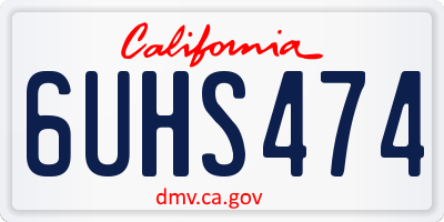 CA license plate 6UHS474