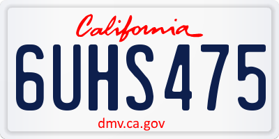 CA license plate 6UHS475
