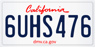 CA license plate 6UHS476