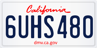 CA license plate 6UHS480