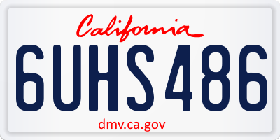 CA license plate 6UHS486