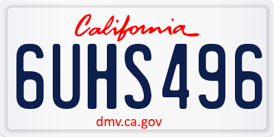 CA license plate 6UHS496