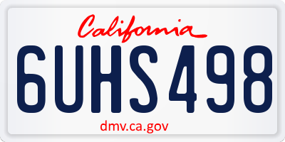 CA license plate 6UHS498