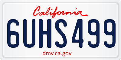 CA license plate 6UHS499