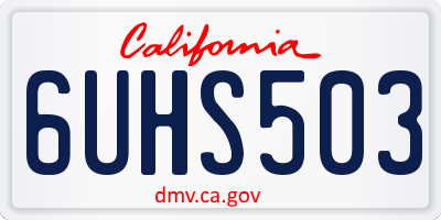 CA license plate 6UHS503