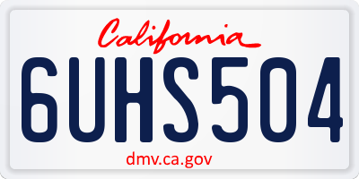 CA license plate 6UHS504