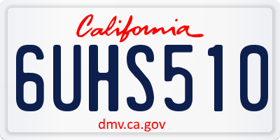CA license plate 6UHS510