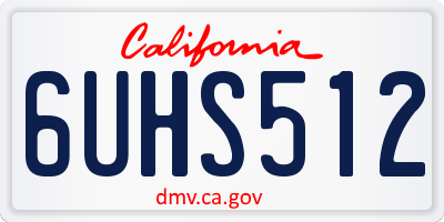 CA license plate 6UHS512