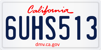 CA license plate 6UHS513