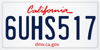 CA license plate 6UHS517