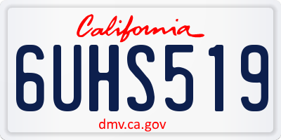 CA license plate 6UHS519
