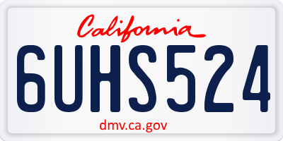 CA license plate 6UHS524